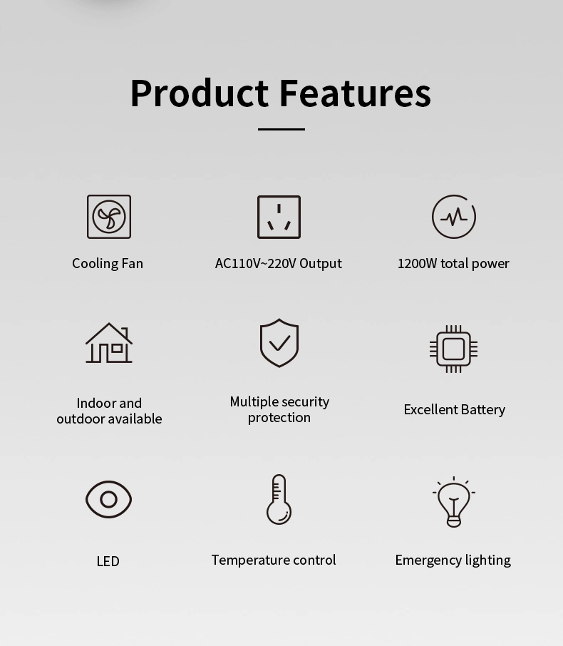 Solar UPS 220V Portable Power Station Multi-Function Energy Storage 1200W Portable Power Station