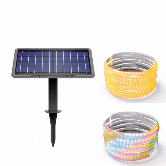 5m 10m 20m RGB Decoração Brilhante Wam Branco Solar LED Fita de Luz com Painel de Energia Bateria de Tenda Portátil Lanterna Tira Ao Ar Livre para Construção de Estradas Acampamento em Casa