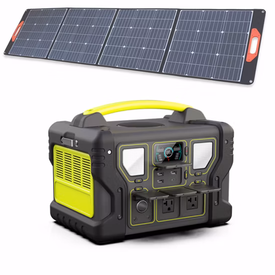 Gerador de energia solar recarregável de bateria de lítio portátil 1000 W para acampamento